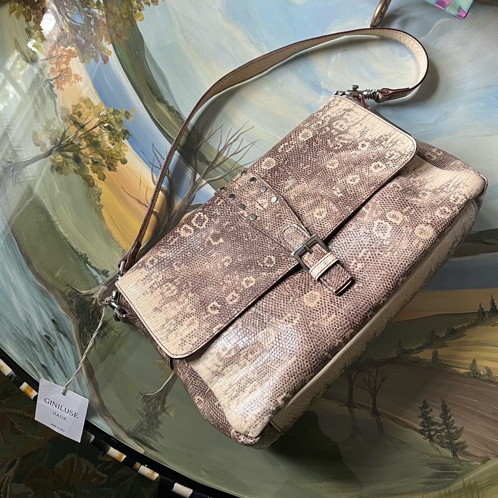 Giniluse Italy Beige Purse Snakeskin